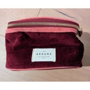 NWOT Sezane Velvet Vanity Pouch Makeup Bag